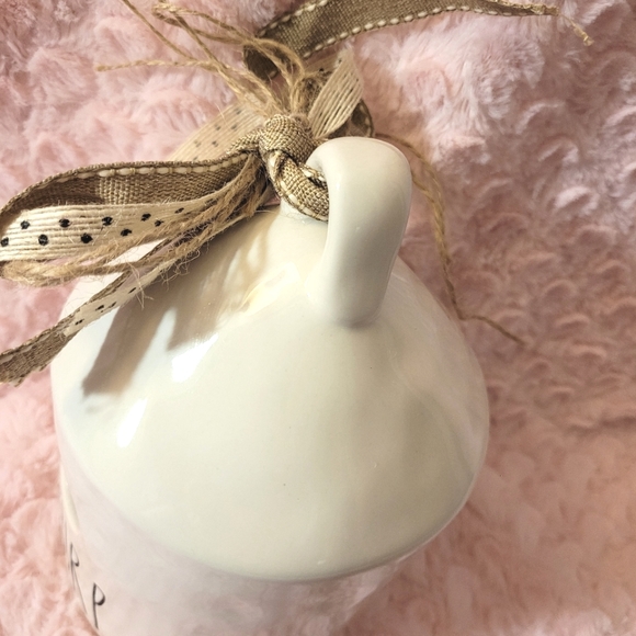 2-sided Rae Dunn "Chirp" birdhouse with ribbon & bird/branch print on back. - Picture 13 of 16